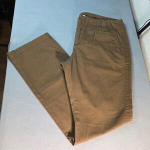 Cabi Brown Straight Leg Chino Trousers Size 12 Mid Rise Workwear Pants